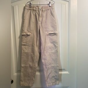 PACSUN Utility Straight Leg Cargo Jeans Women’s XS Beige